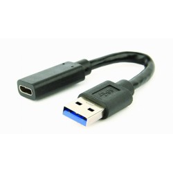 Adapter USB3.1-Type-C - Gembird  A-USB3-AMCF-01, USB 3.1 to Type-C female adapter cable, 10 cm, Black