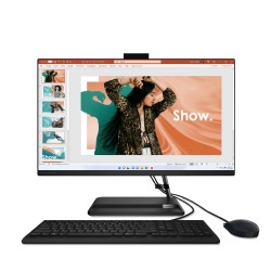 All-in-One PC - 27" Lenovo IdeaCentre 3 27IAP7, 27" FHD IPS AG, Intel® Core™ i7-13620H, 16GB (2x8GB) DDR4 RAM, 512GB SSD PCIe NVMe, Intel® Iris® Xe Graphics, no ODD, HD Cam, HDMI, LAN, WiFi6 11ax 2x2+BT 5.2, USB KB&MS, DOS, Black, 8.8 kg.