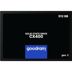 2.5" SSD 512GB  GOODRAM CX400 Gen.2, SATAIII, Sequential Reads: 550 MB/s, Sequential Writes: 500 MB/s, Maximum Random 4k: Read: 75,500 IOPS / Write: 76,800 IOPS, Thickness- 7mm, Controller Phison PS3111-S11, 3D NAND TLC