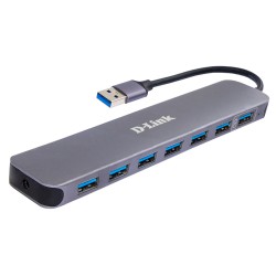 USB 3.0 Hub 7-ports D-link "DUB-1370/B1A", Fast Charge, Power Adapter