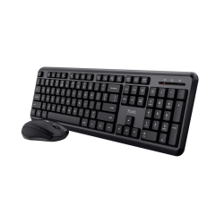 Trust ODY Wireless Silent Keyboard and Mouse Set, Silent keys and mouse buttons, Spill-resistant, RU, Black