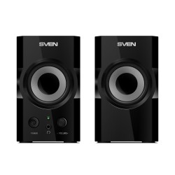 SVEN SPS-606 Black,  2.0 / 2x3W RMS, magnetic shielding, headphone jack, wooden,  2.5"