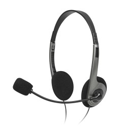 SVEN AP-015MV, Headphones with microphone, Volume control, 2.0m, Black/Silver