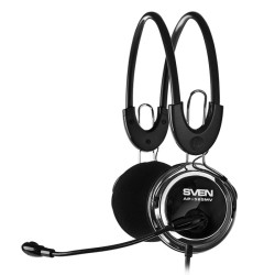 SVEN AP-525MV, Headphones with microphone, Volume control, 2.2m, Black